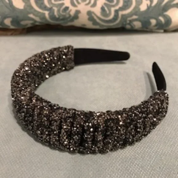 LANE BRYANT NWOT Embellished Statement Headband in Hematite Gray Black - Picture 11 of 12
